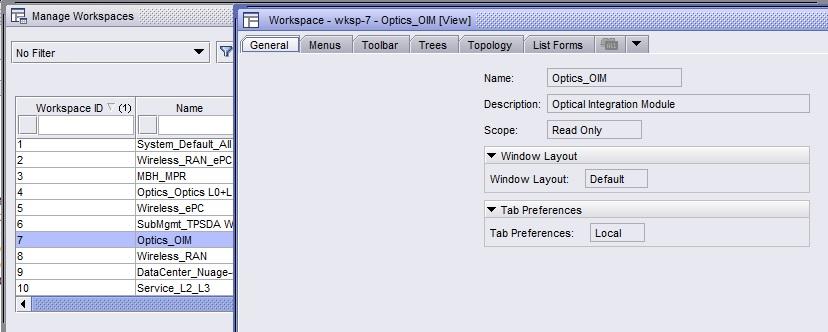 OIM workspace 4.4.2 OIM workspace You can access the OIM workspace by navigating to Application Manage Workspace.The Figure 6, OIM workspace (p. 37) shows the OIM workspace configuration forms.