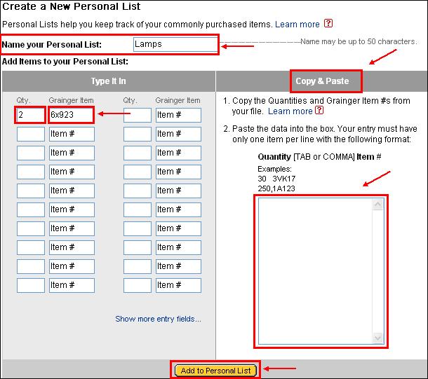 Create and Share a Personal List, Continued Step 3: Type the name of the Personal List in the Name your Personal List field,