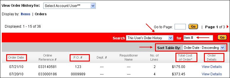 Order and Item History Overview of Order History Order History helps customers quickly find and reorder items from online orders placed in the last two years.
