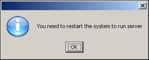 Figure 3.15: Restart System to Run Server 39.