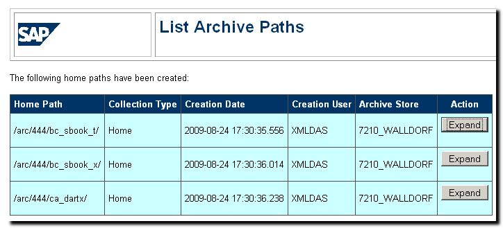 To see a listing of all available archive paths, click List Archive Paths in the lower left side.