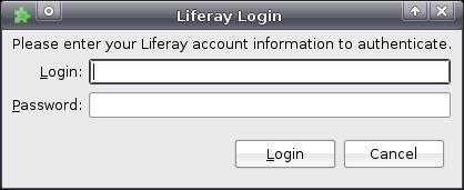 Figure 16. Based on the settings for authentication shown in Figure 7, a user login is enabled either via Liferay (top) or the local context (bottom).