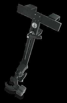 Plugs directly into quick-release pole clamp Durable black anodized aluminum design