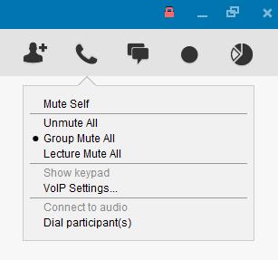 Lecture Mute All: All participants are muted and cannot unmute themselves.