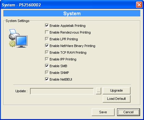 7.11 System Configuration Double Click System icon and the System configuration window will pop-up.