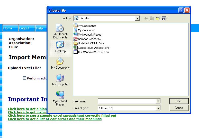Figure 86: Import Members Browse and Save Select the Upload Excel File button to upload it.