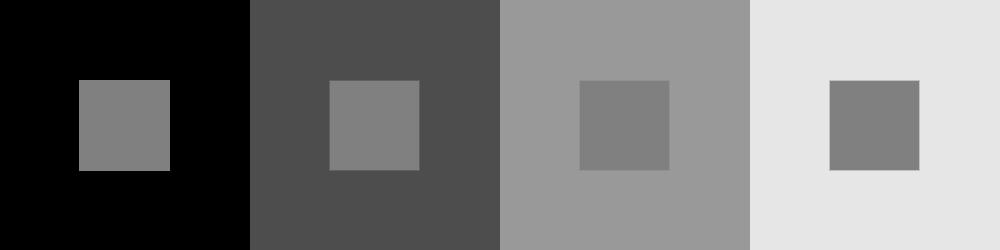 Brightness Contrast and Color Constancy All gray squares actually have same color Brain perceives color based on