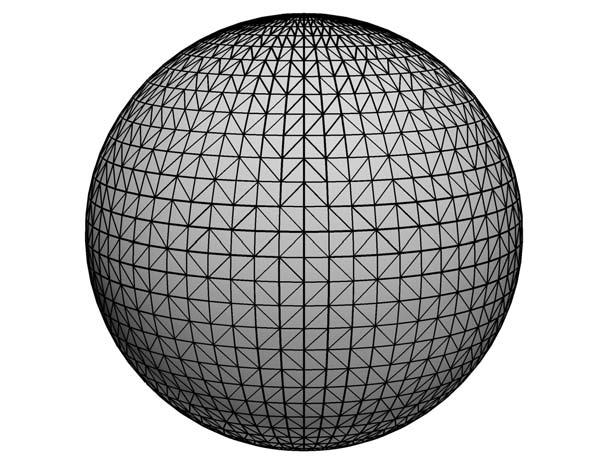 Scene FIG 1.3 A sphere represented by triangles, used to define meshes. s0025 1.3. Cameras p0025 There are two types of camera supported by Photoshop e orthographic and perspective.