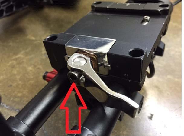 TROUBLESHOOTING CONTINUED: The camera plate is not locking properly: USE THE FOLLOWING STEP ONLY IF NEEDED: ONLY IF NEEDED: If you need to adjust the tension on the camera plate lock use the allen