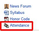 NOTE: When you click back on the Attendance tab, if you still see a No Session exists for