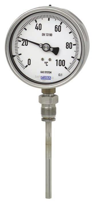 Temperature Gas-actuated thermometer Stainless steel version Model 73 WIKA data sheet TM 73.