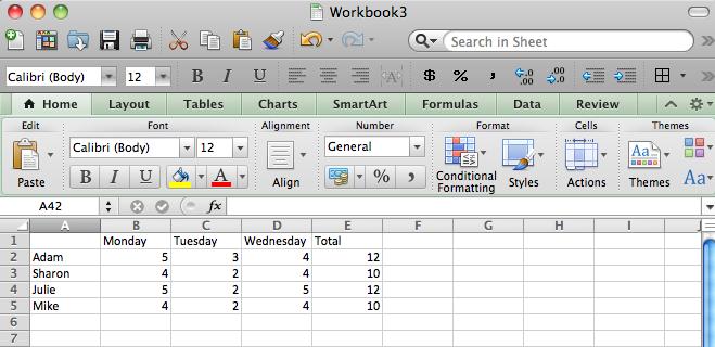 The Standard and Formatting Toolbars Excel 2011 provides you with the ability to add and remove toolbars across the top of your window.