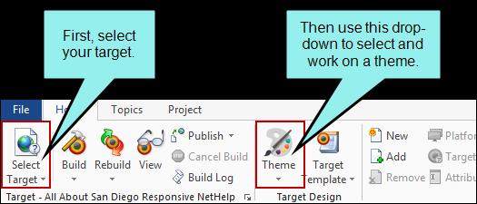 Several pre-defined themes are included for each online target, and it is easy to create a custom