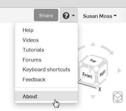 6. If you select the down arrow next to the Question mark, you are in the Help menu area.
