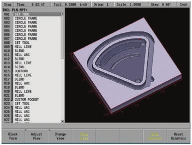 DXF file input allows the operator to import part geometry directly from a CAD file.