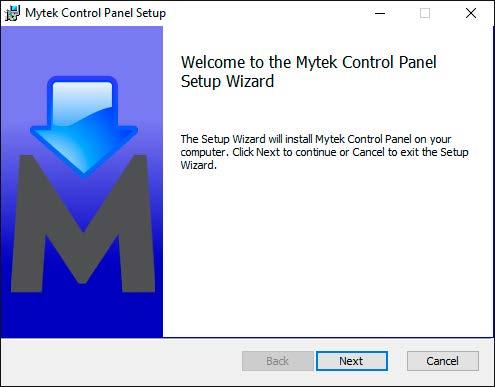 10 Mytek Manhattan II DAC 5.2 Windows Mytek Control Panel installation process 1. Locate the MytekControl.