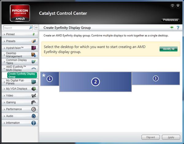Graphic Card Setup At the AMD Catalyst Control Center, click AMD Eyefinity Multi-Display for