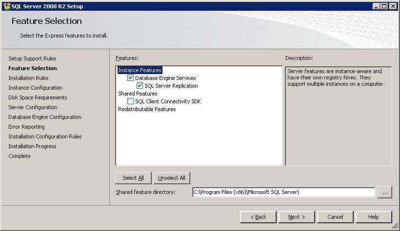 7. When installing the SQL Express database that is provided together with