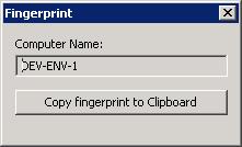 Configure CloudShell Products You can also use the fingerprint utility to generate a fingerprint. To acquire the machine s fingerprint: 1.