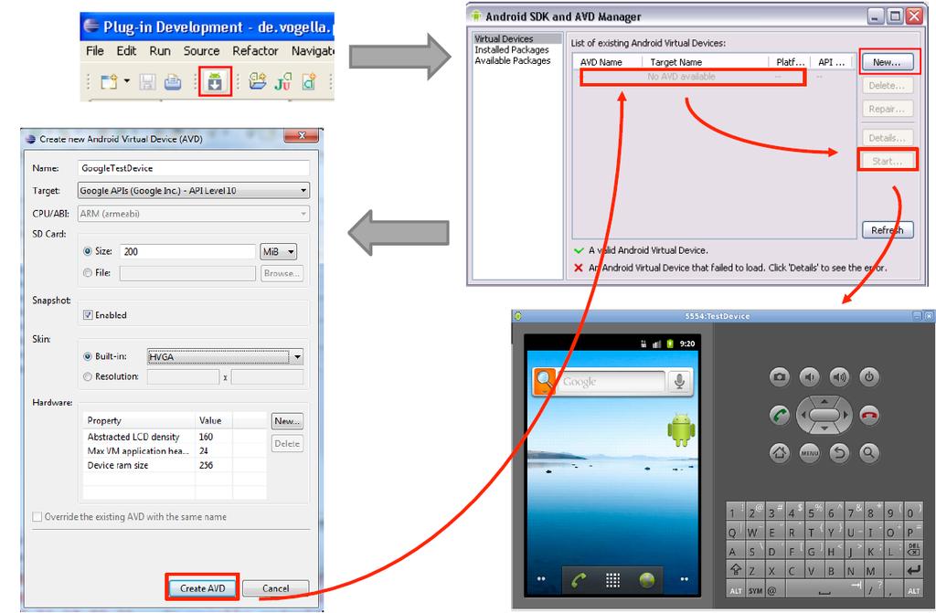 Creating Android Virtual Devices (AVDs)
