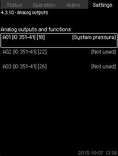 English (GB) 8.7.33 Analog outputs (4.3.10) Fig. 79 Analog outputs This display will only appear if an IO 351B module is installed.