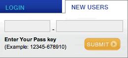 The new user must enter the numeric Pass Key, click Submit and they will be prompted to create their own, unique username and password upon entering