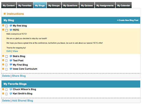 Users can also create favorite links that will be stored in the My Favorite Links section. These links can be pages on Learn360 or other educational websites.