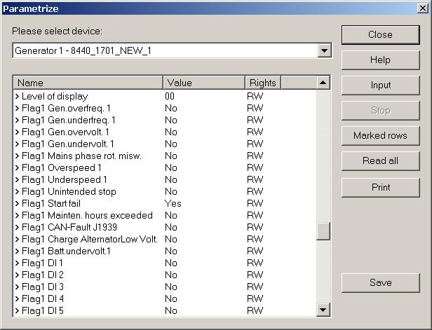 The flag parameters are displayed in LeoPC1 (refer to Configuration Using the PC on page 67 and the LeoPC1 user manual 37146 for more information) under System Codes like shown in Figure 9-2 in