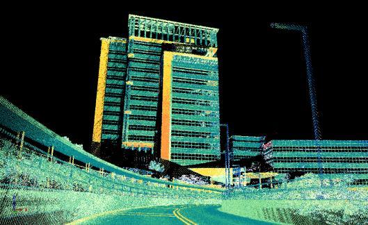 check points. Figure 2: Layout of the NUS image block (left) and one sample image of a high-rise building (right).
