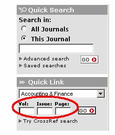 Issue no. and Page no. to directly go to the abstract page and then full text.