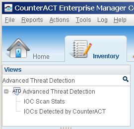 To access the inventory: 1. Select the Inventory icon from the Console toolbar. 2. Navigate to the Advanced Threat Detection entries.