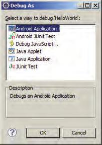 Creating Your First Android Application 21 6. The main.xml file defines the user interface (UI) of your application. The default view is the Layout view, which lays out the activity graphically.