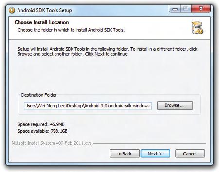 Obtaining the Required Tools 9 For Windows users, there are two ways in which you can download the Android SDK either you download the entire Android SDK package android-sdk_ r10-windows.