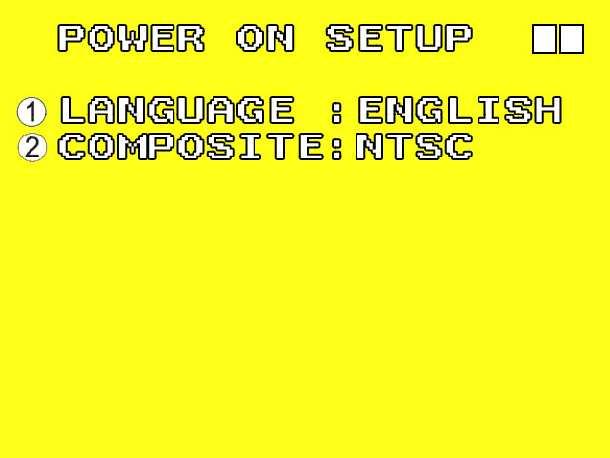 2 COMPOSITE : Setup video output format, NTSC/ PAL (NOTE 1).