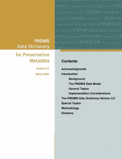 Preservation Metadata 16 basic metadata elements of RLG (1998) OAIS model (framework) PREMIS