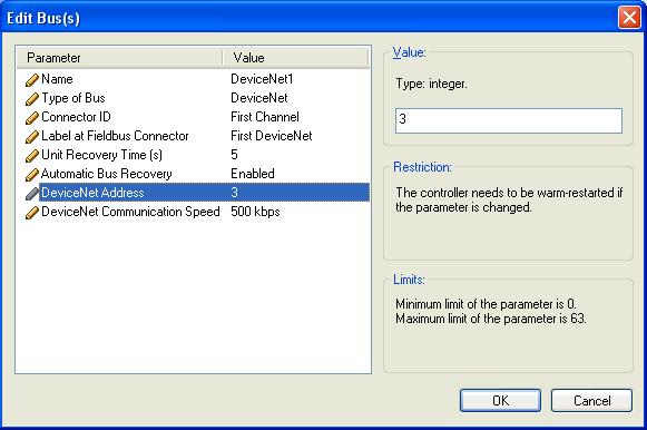 3 DeviceNet Master/Slave configuration 3.3.3 DeviceNet communication between two IRC5 controllers Change address on the IRC5 DeviceNet slave Action 1. 2. 3. In RobotStudio, click Configuration Editor and select I/O.