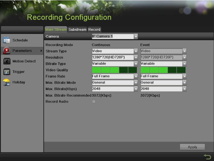 Configuring Settings for Recording There are multiple ways to setup your NVR for recording.