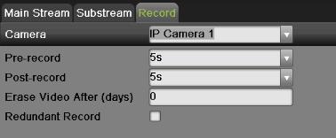 Note: The parameters of event recording cannot be configured and they are as same as the ones of continuous recording. 3.