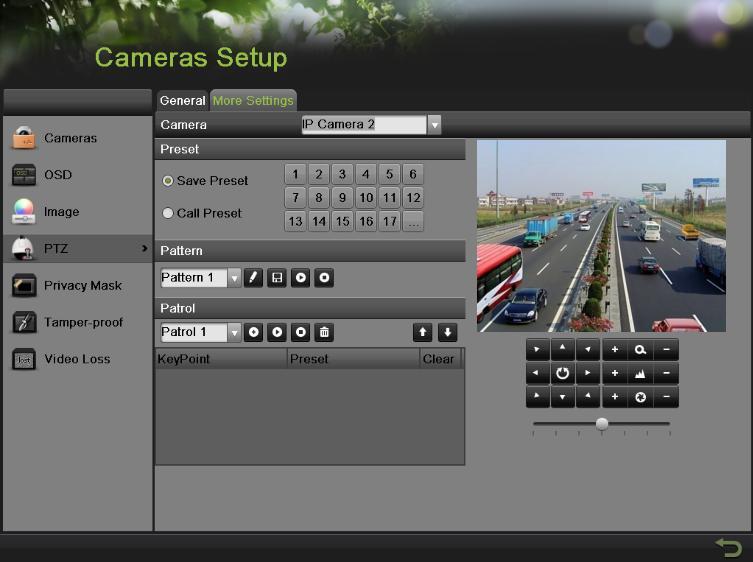 Figure 61 More Settings of PTZ Configuration 3. Select the camera to test in the Camera dropdown list. 4.