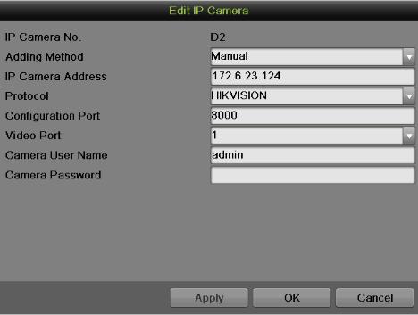 Input IP camera address and other necessary information of the camera you want to