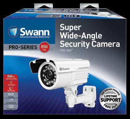 KEY FEATURES SWPRO-860CAM Super Wide-Angle Security Camera with powerful day & night vision of up to 30m Durable weatherproof