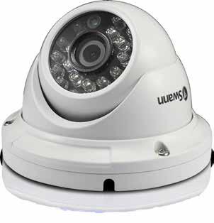 HD DOME SECURITY CAMERA SWPRO-H856CAM DAY & NIGHT VIEWING: Weather-resistant aluminum casing Wide 76 Viewing Angle DAY VISION LOW LIGHT VISION IDEAL FOR: Powerful night vision up to 30m