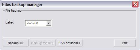 (Fig. 5-22) The Backup Tools button will open up Nero (if configured in the.ini file) and allow you to add more files to a CD session.