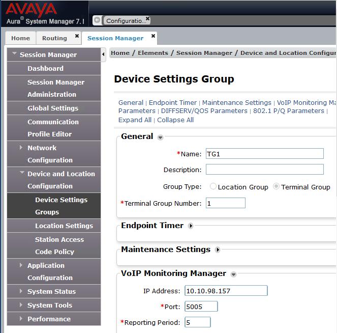 In the Device Settings Group window, under General configure the following.