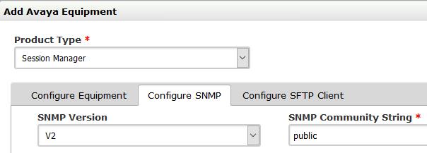 In the Configure SNMP tab, configure the following values.
