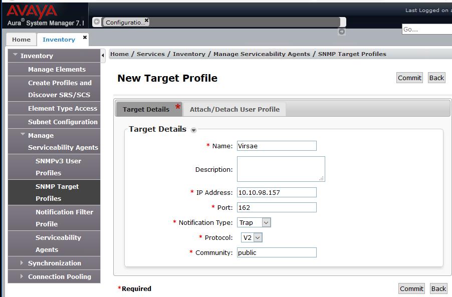From the New Target Profile window, under the Target Details tab, configure the following.