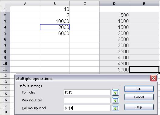 Figure 12: Sheet and Multiple operations dialog showing input Figure 13: Sheet showing results of multiple operations