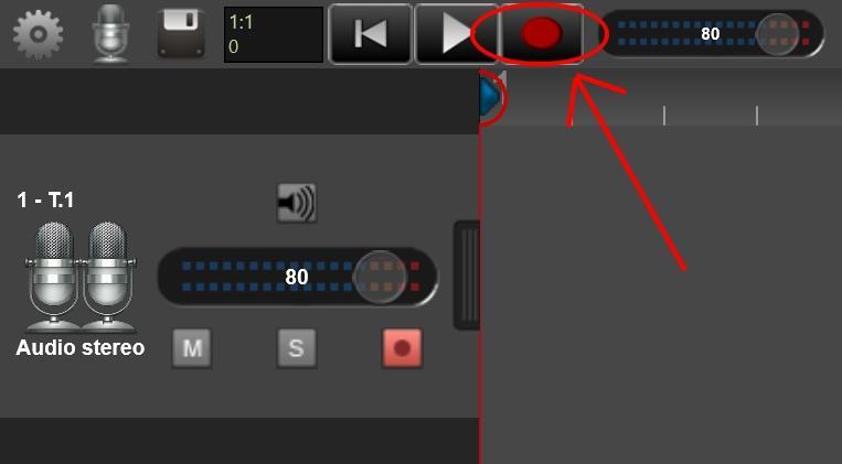 Click the button and then click on the top button to start recording.