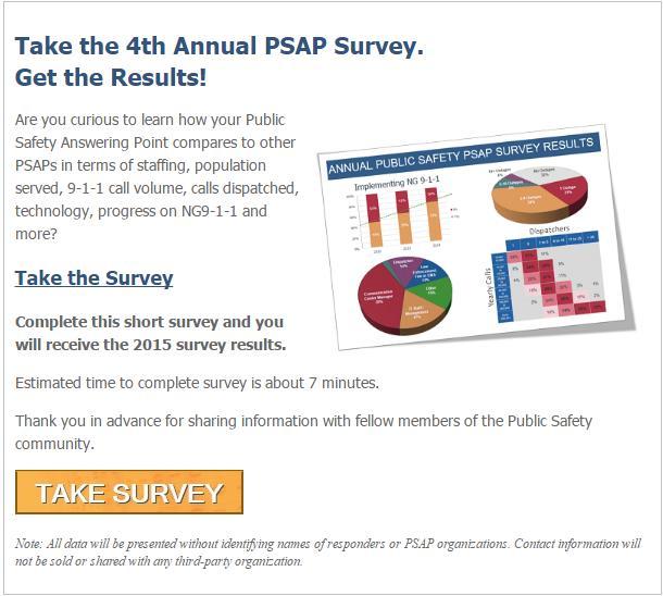 Stratus PSAP Survey March 2016 From March 2016 through July of 2016, Stratus Technologies surveyed 573 PSAP employees, primarily in North America.