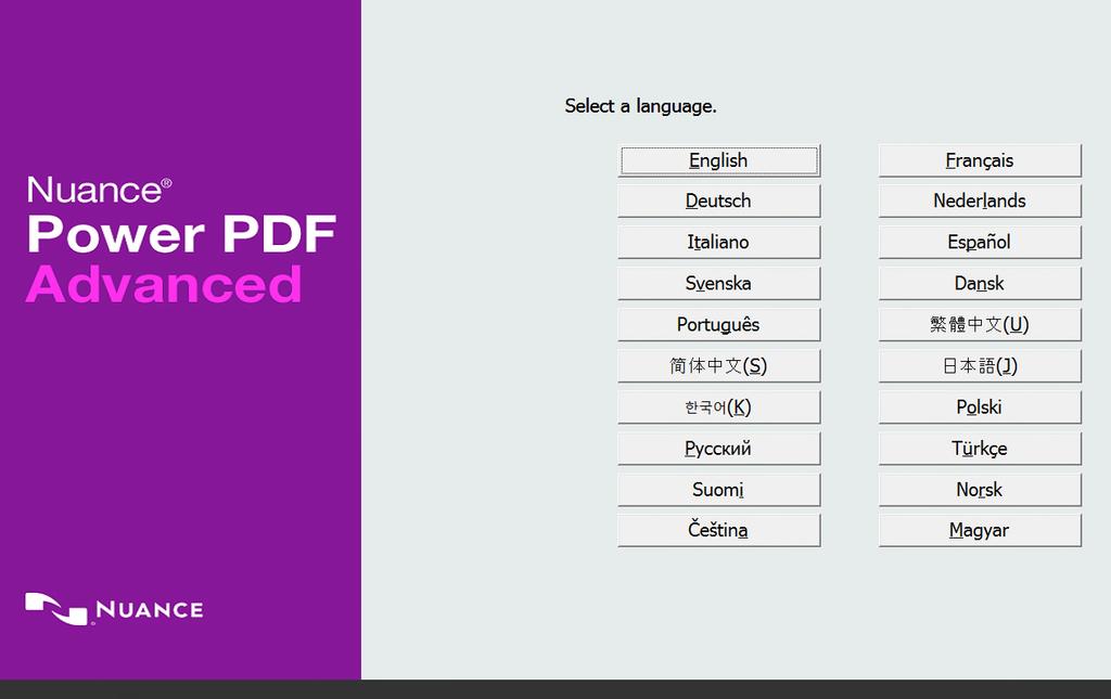 Power PDF supports 20 languages English, French, German, Dutch, Spanish, Italian, Brazilian-Portuguese, Swedish, Danish, Norwegian, Finnish,